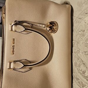 EUC Michael Kors Pale Pink Satchel with Gold Accents